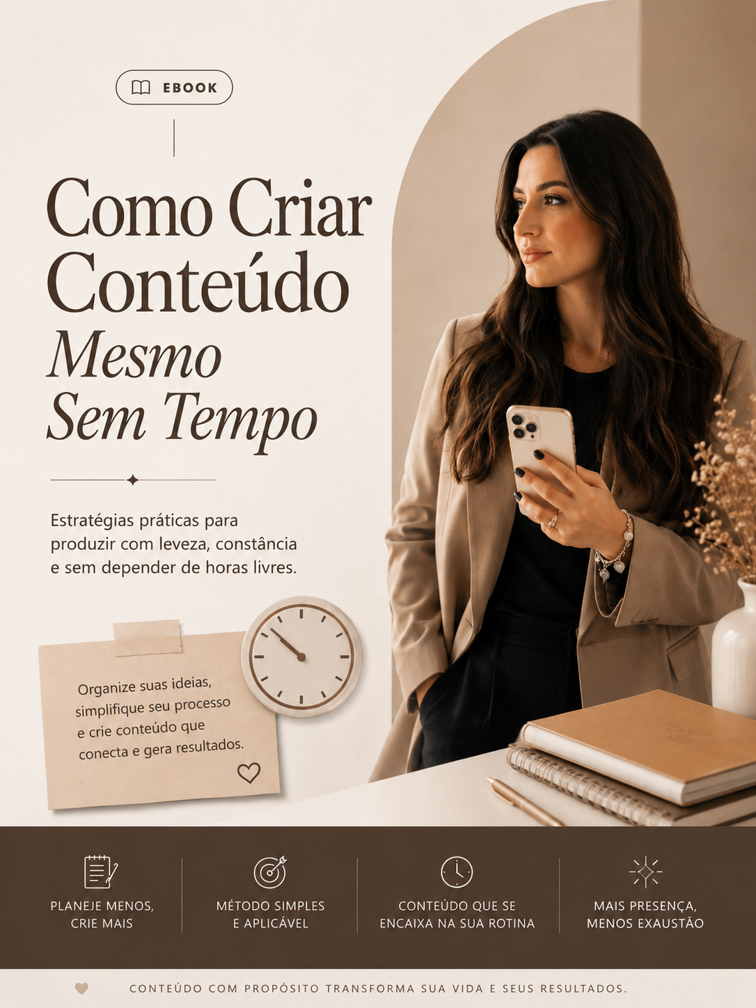 Capa do ebook Como Criar Conteúdo Mesmo Sem Tempo