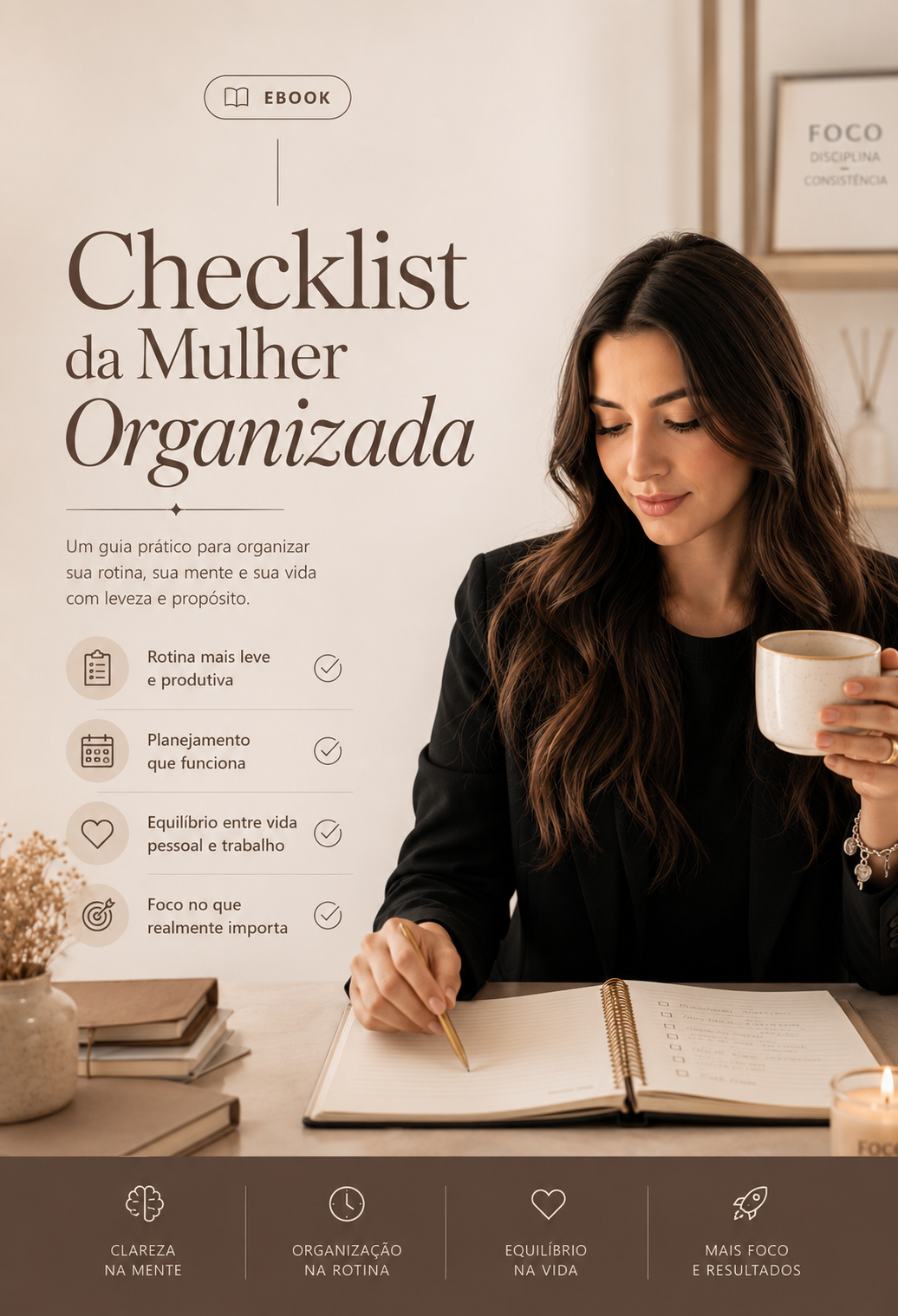 Capa do ebook Checklist da Mulher Organizada